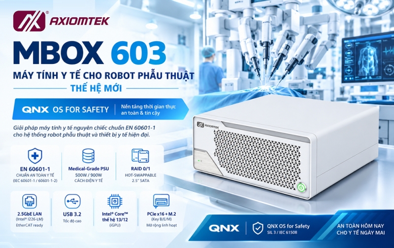 mbox603 va qnx os for safety  giai phap may tinh y te nguyen chiec chuan en 60601 1 cho robot phau thuat the he moi